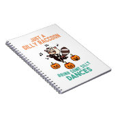 Raccoon Dancing Halloween Pumpkin Party Notitieboek (Rechterzijde)