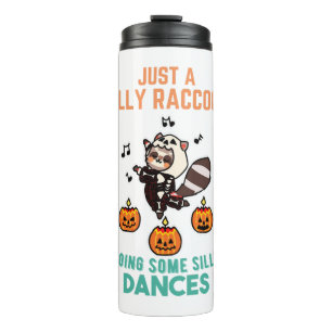 Raccoon Dancing Halloween Pumpkin Party Thermosbeker