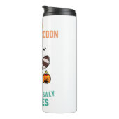 Raccoon Dancing Halloween Pumpkin Party Thermosbeker (Geroteerd rechts)