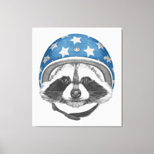 Raccoon Dareduivel Canvas Afdruk