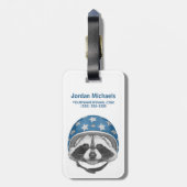 Raccoon Dareduivel | Jouw namen toevoegen Bagagelabel (Achterkant verticaal)