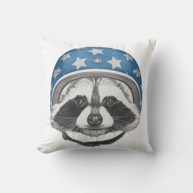 Raccoon Dareduivel Kussen (Voorkant)