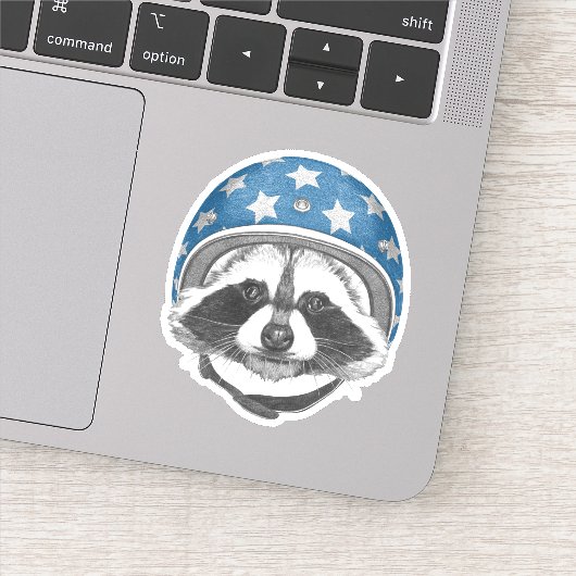 Raccoon Dareduivel Sticker (Detail)
