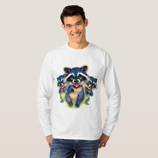 Raccoon design T-shirt 9 (Voorkant volledig)