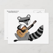 Raccoon die gitaar speelt briefkaart (Voorkant / Achterkant)