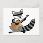 Raccoon die gitaar speelt briefkaart (Voorkant)