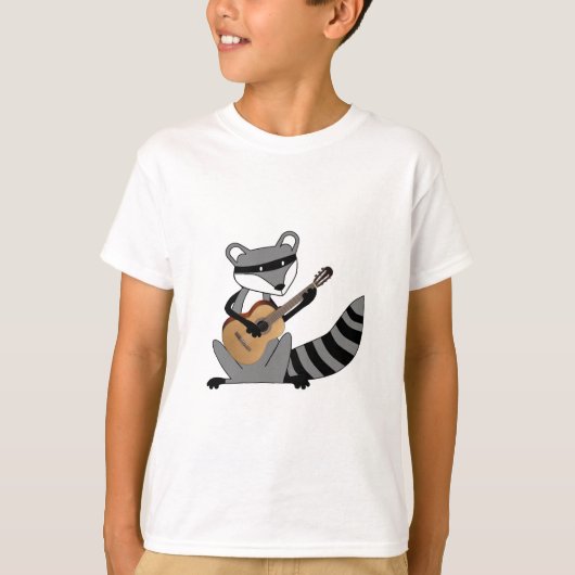 Raccoon die gitaar speelt t-shirt (Voorkant)