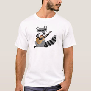 Raccoon die gitaar speelt t-shirt