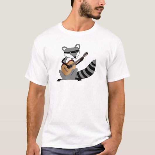 Raccoon die gitaar speelt t-shirt (Voorkant)