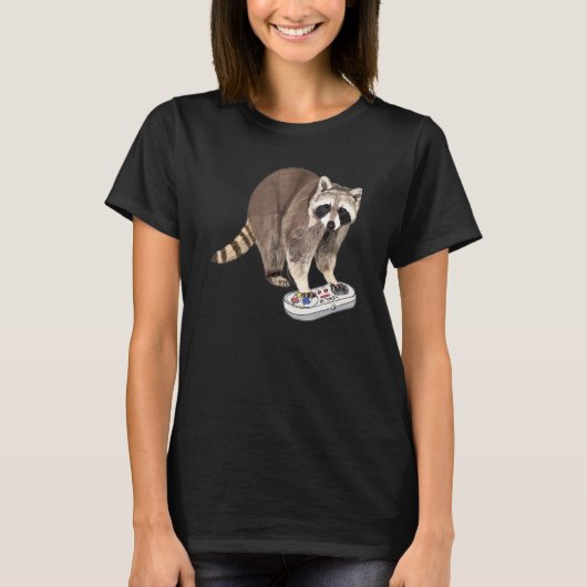 Raccoon die videospellen speelt Procyonidae Dieren T-shirt (Voorkant)