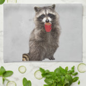 Raccoon Dier Natuur Wildlife Art Theedoek (Gevouwen)
