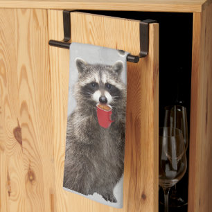 Raccoon Dier Natuur Wildlife Art Theedoek