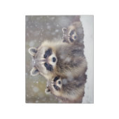 Raccoon Dierenfamilie Wandering Natuur Notitieblok (Linkerzijde)