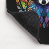 Raccoon Dierenportret Glas in lood Wildlife Art Muismat (Hoek)