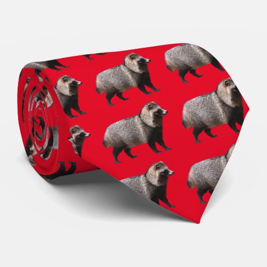Raccoon dog stropdas (Opgerold)