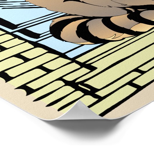 Raccoon drag Skyscraper Building Hang daar op Poster (Hoek)