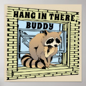 Raccoon drag Skyscraper Building Hang daar op Poster (Voorkant)