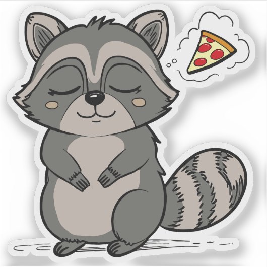 Raccoon Dream - Pizza! Sticker (Voorkant)