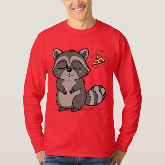 Raccoon Dream - Pizza! T-shirt (Voorkant)