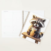 Raccoon Drinking Iced Coffee Planner (Display)