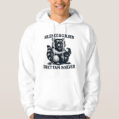 Raccoon Duct Tape Zilver Quote Hoodie (Voorkant)
