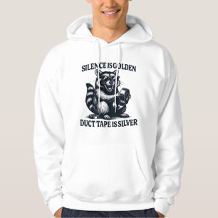 Raccoon Duct Tape Zilver Quote Hoodie