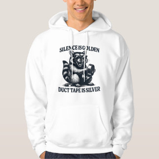 Raccoon Duct Tape Zilver Quote Hoodie