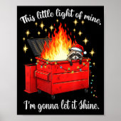 Raccoon Dumpster Fire Christmas Lights Funny Racco Poster (Voorkant)