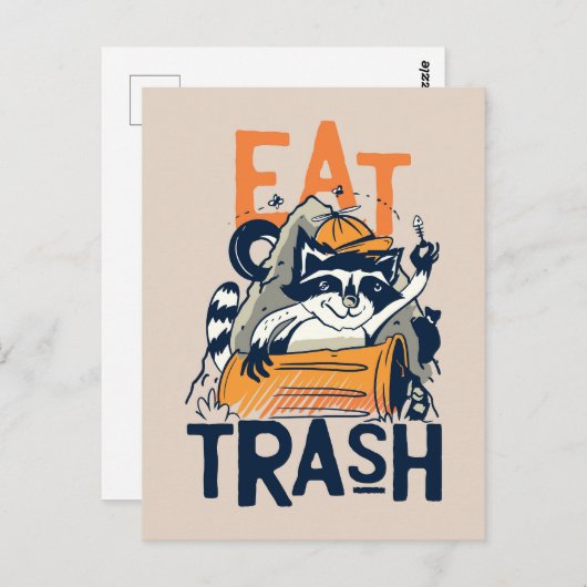 Raccoon Eat Trash Briefkaart (Voorkant / Achterkant)