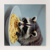 Raccoon Eating Spaghetti Jigzaag Puzzle Legpuzzel (Horizontaal)