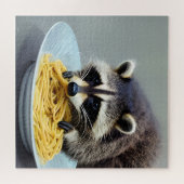 Raccoon Eating Spaghetti Legpuzzel (Horizontaal)