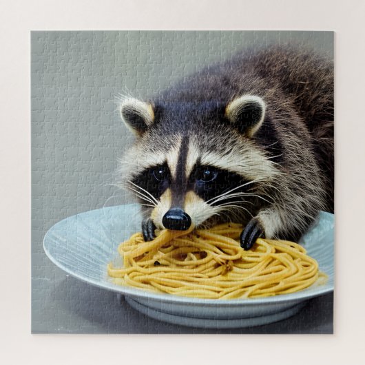 Raccoon Eating Spaghetti Legpuzzel (Verticaal)