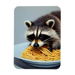 Raccoon Eating Spaghetti Magneet