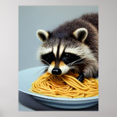 Raccoon Eating Spaghetti Poster (Voorkant)