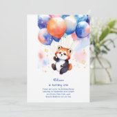 Raccoon eerste verjaardag uitnodiging (Staand voorkant)