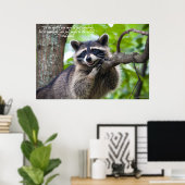 Raccoon en aanmoediging poster (Thuiskantoor)