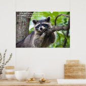 Raccoon en aanmoediging poster (Keuken)