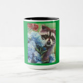 Raccoon en Blue Hydrangeas MOK (Midden)