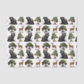 Raccoon en Deer Woodland Tissuepapier (Voorkant)