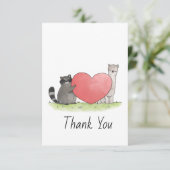 Raccoon en Llama Bedankkaart (Staand voorkant)