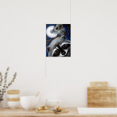 RACCOON EN OWL BIJ Poster NACHT (Keuken)