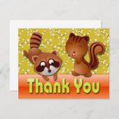 RACCOON EN SQUIRREL DANK U NOTA VAN DE KAART (Voorkant / Achterkant)