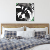 Raccoon Face Portrait Canvas Afdruk (Insitu (Slaapkamer))