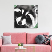 Raccoon Face Portrait Canvas Afdruk (Insitu (Woonkamer))