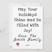 Raccoon Familie Kerstmis Feestdagenkaart (Achterkant)