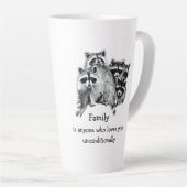 Raccoon Family Friends Love Quote Latte Mok (Rechterhoek)