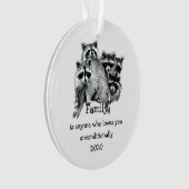 Raccoon Family Friends Love Quote Ornament (voorkant)