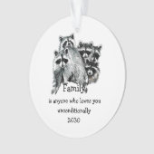 Raccoon Family Friends Love Quote Ornament (voorkant)