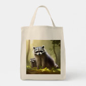 Raccoon Family Wildlife Portret Tote Bag (Achterkant)