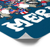 Raccoon Fireworks Sunglazen Pet Merica Funny 4th Poster (Hoek)